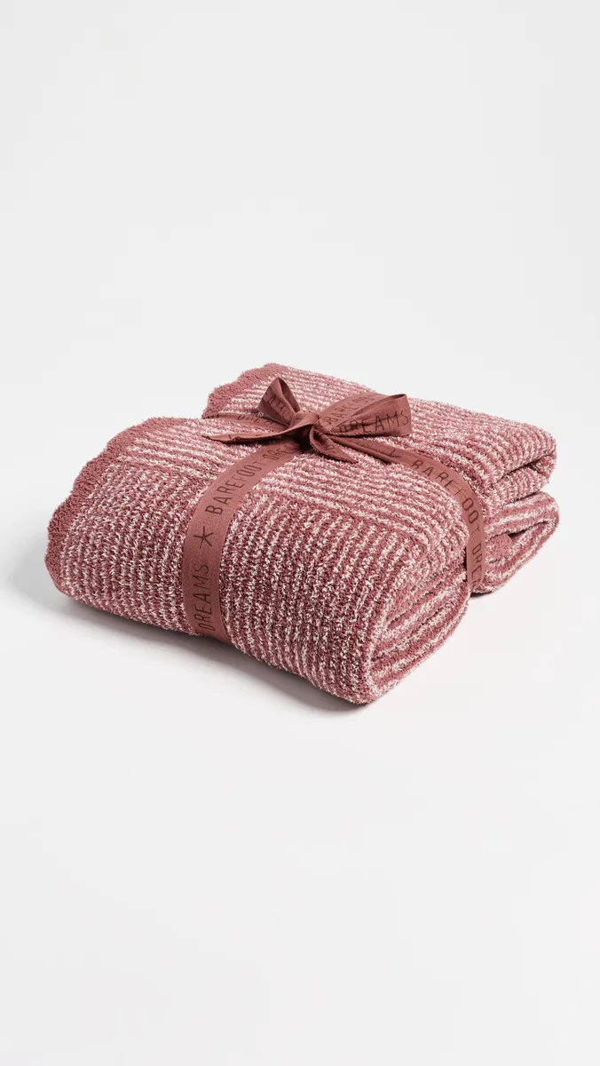 Barefoot Dreams CozyChic Scallop Stripe Throw Blanket | Thumbnail 3
