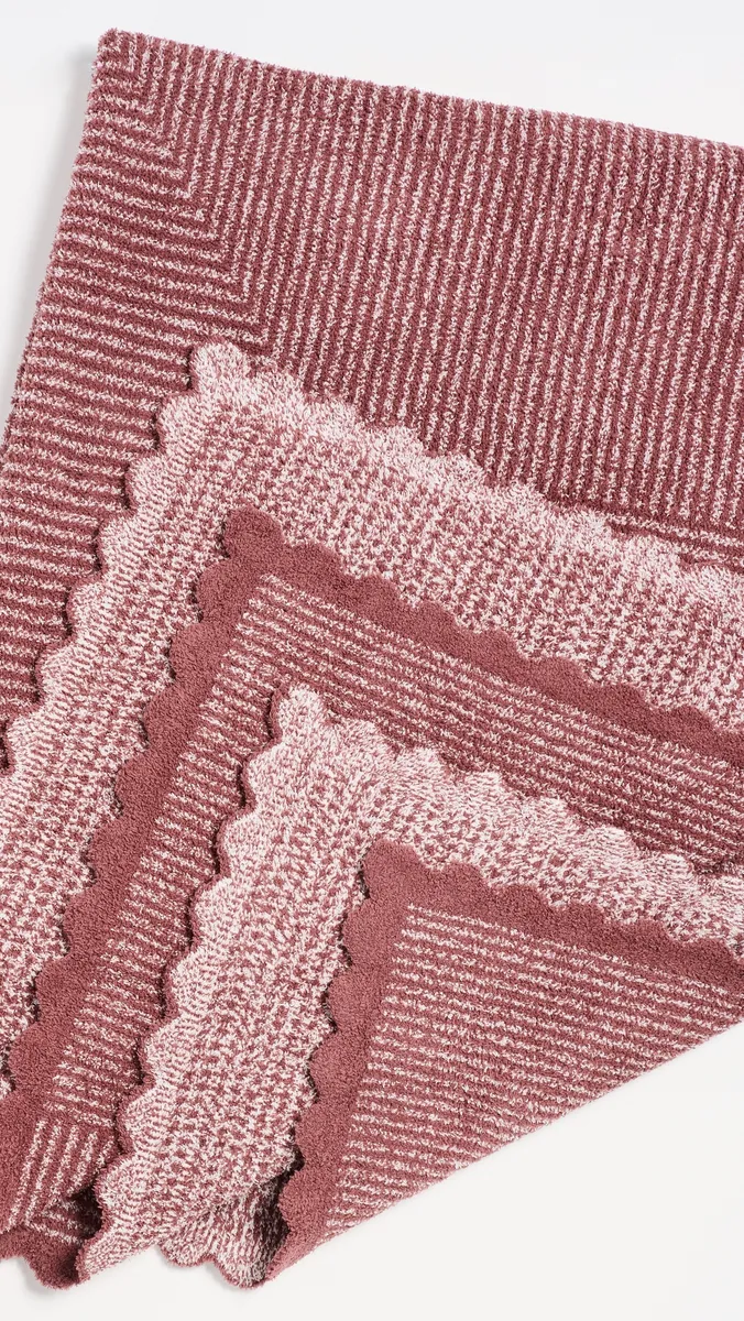 Barefoot Dreams CozyChic Scallop Stripe Throw Blanket | Thumbnail 4