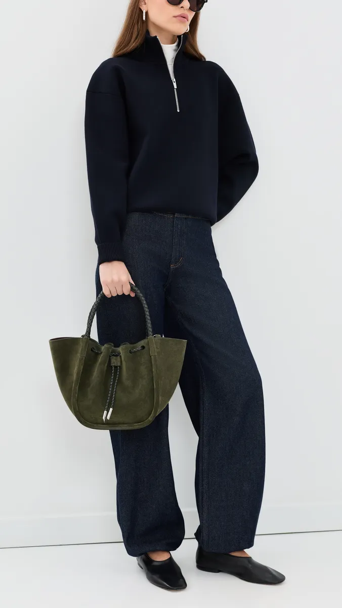 Proenza Schouler Suede and Braided Calf Small Ruched Tote | Thumbnail 3 Proenza Schouler Suede and Braided Calf Small Ruched Tote | Thumbnail 3