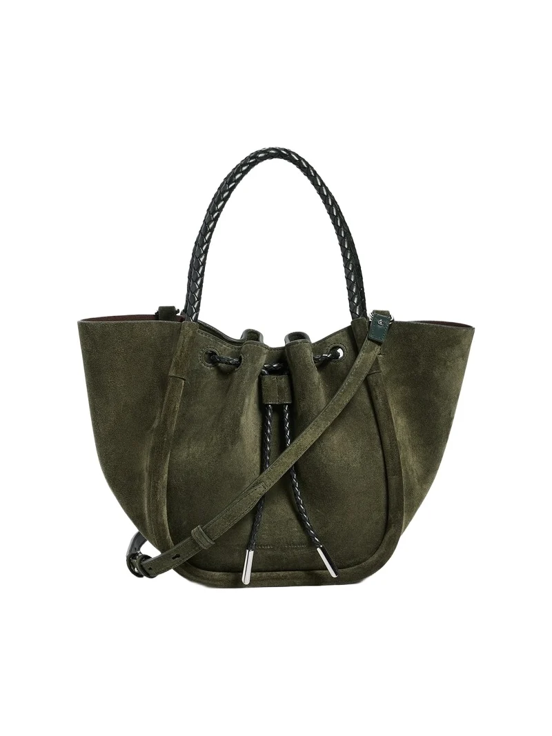 Proenza Schouler Suede and Braided Calf Small Ruched Tote