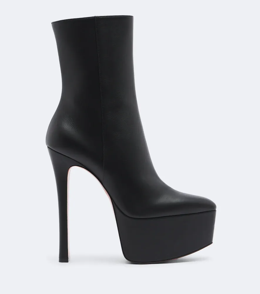 Amina Muaddi Cynthia leather platform ankle boots | Thumbnail 2 Amina Muaddi Cynthia leather platform ankle boots | Thumbnail 2