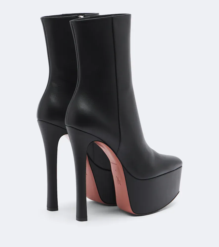 Amina Muaddi Cynthia leather platform ankle boots | Thumbnail 3 Amina Muaddi Cynthia leather platform ankle boots | Thumbnail 3