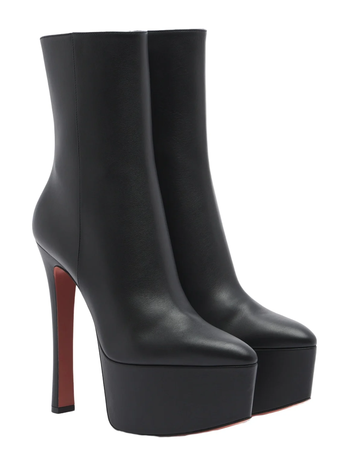 Amina Muaddi Cynthia leather platform ankle boots