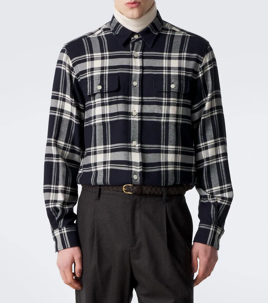 Ralph Lauren Purple Label Plaid cotton flannel shirt | Thumbnail 3