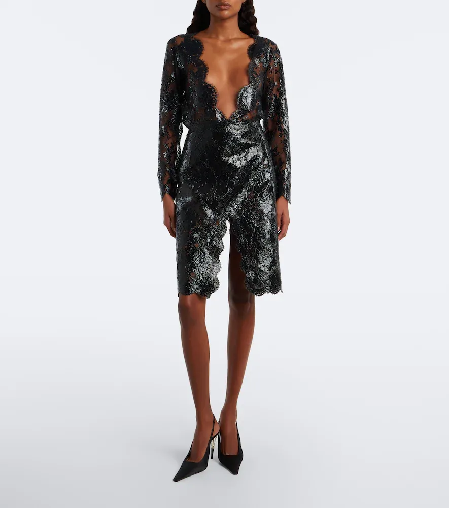Saint Laurent Sheer cotton-blend lace bodysuit | Thumbnail 4 Saint Laurent Sheer cotton-blend lace bodysuit | Thumbnail 4