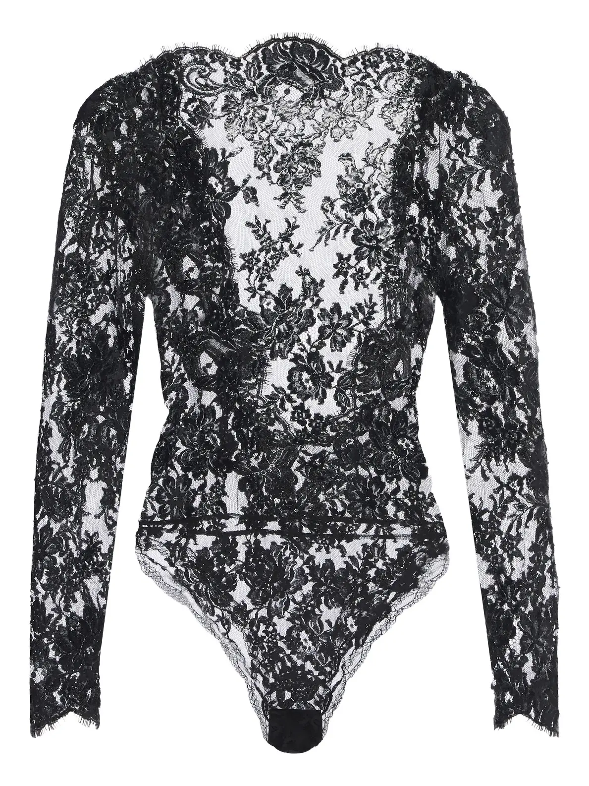 Saint Laurent Sheer cotton-blend lace bodysuit