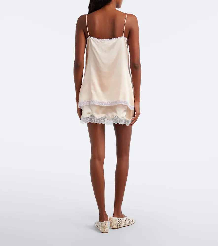 Magda Butrym Lace-trimmed silk satin miniskirt | Thumbnail 5 Magda Butrym Lace-trimmed silk satin miniskirt | Thumbnail 5