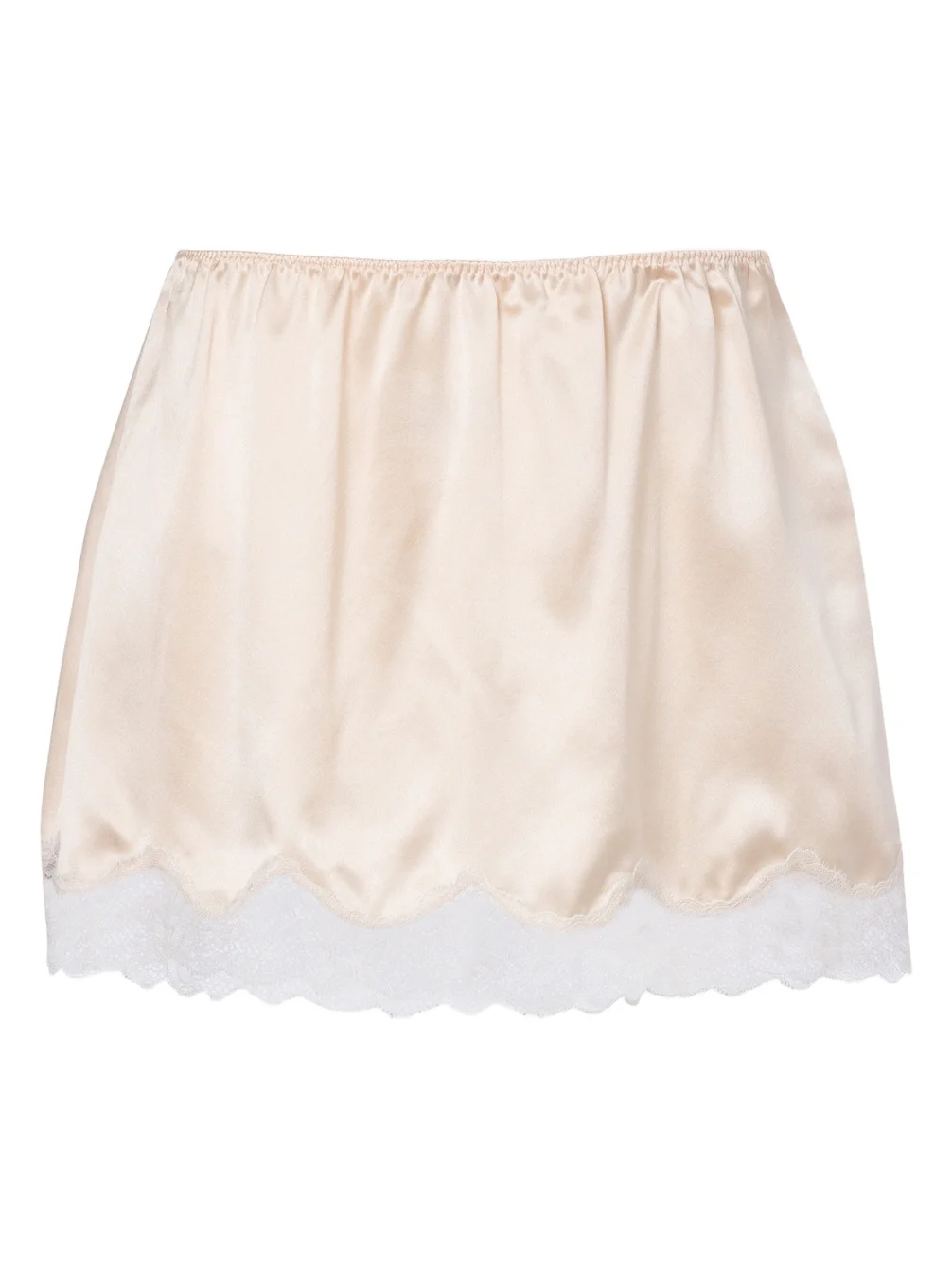 Magda Butrym Lace-trimmed silk satin miniskirt