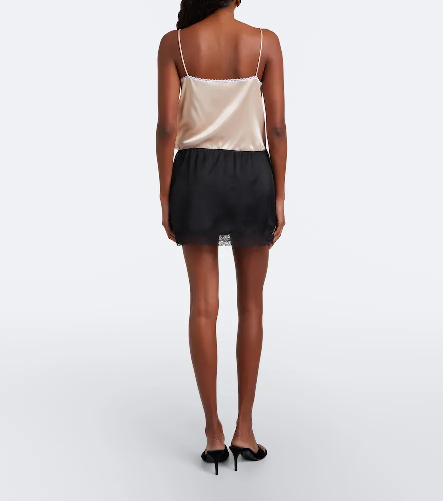 Magda Butrym Lace-trimmed silk satin miniskirt | Thumbnail 5 Magda Butrym Lace-trimmed silk satin miniskirt | Thumbnail 5