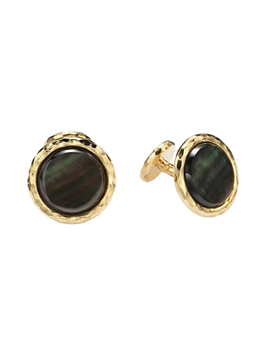 Octavia Elizabeth Nesting Gem 18kt gold cufflinks with mother-of-pearl