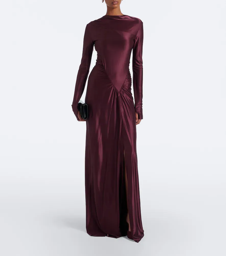 Victoria Beckham Gathered jersey gown | Thumbnail 3 Victoria Beckham Gathered jersey gown | Thumbnail 3