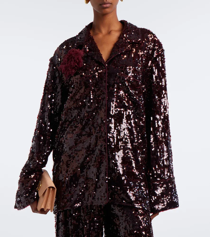 Erdem Floral-appliqué sequined shirt | Thumbnail 2 Erdem Floral-appliqué sequined shirt | Thumbnail 2