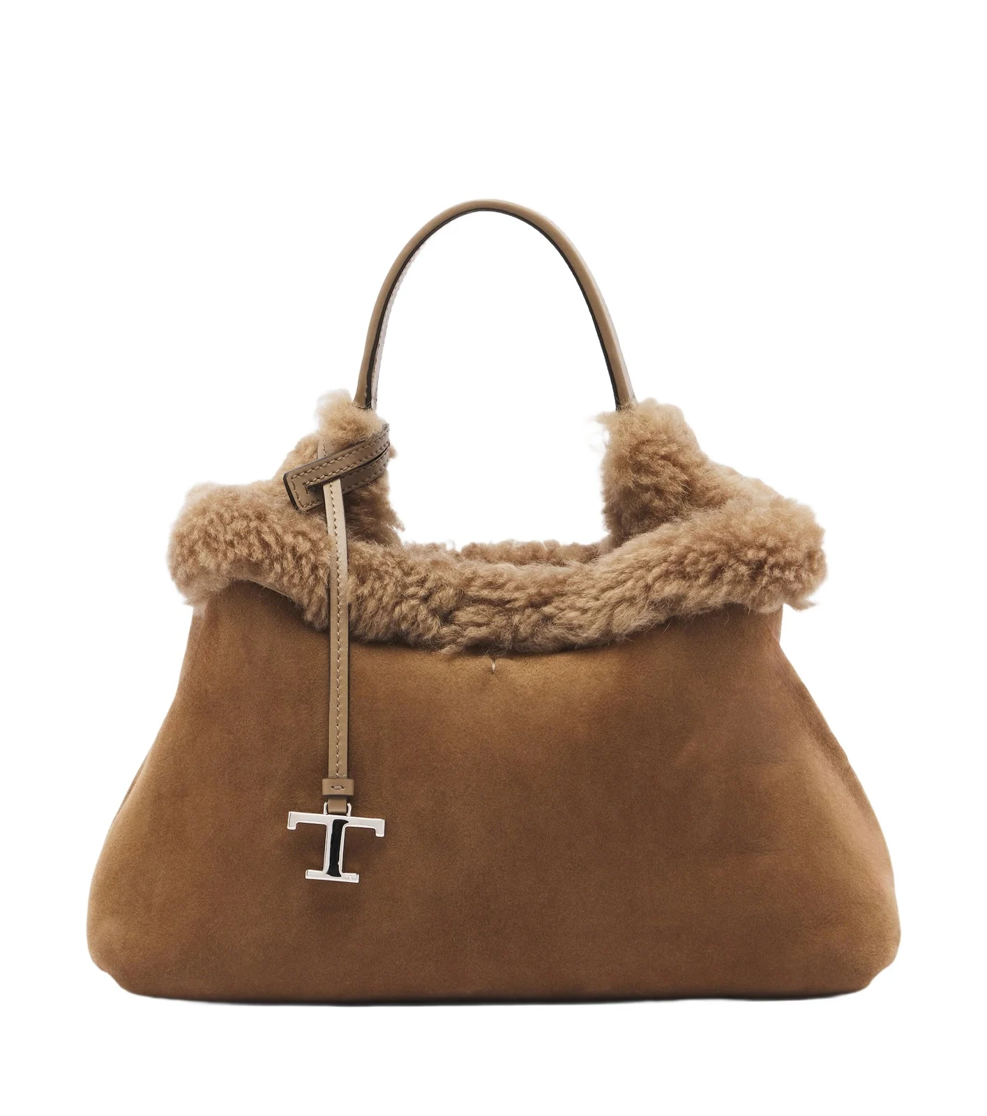 Tod's T Timeless shearling-lined suede tote bag