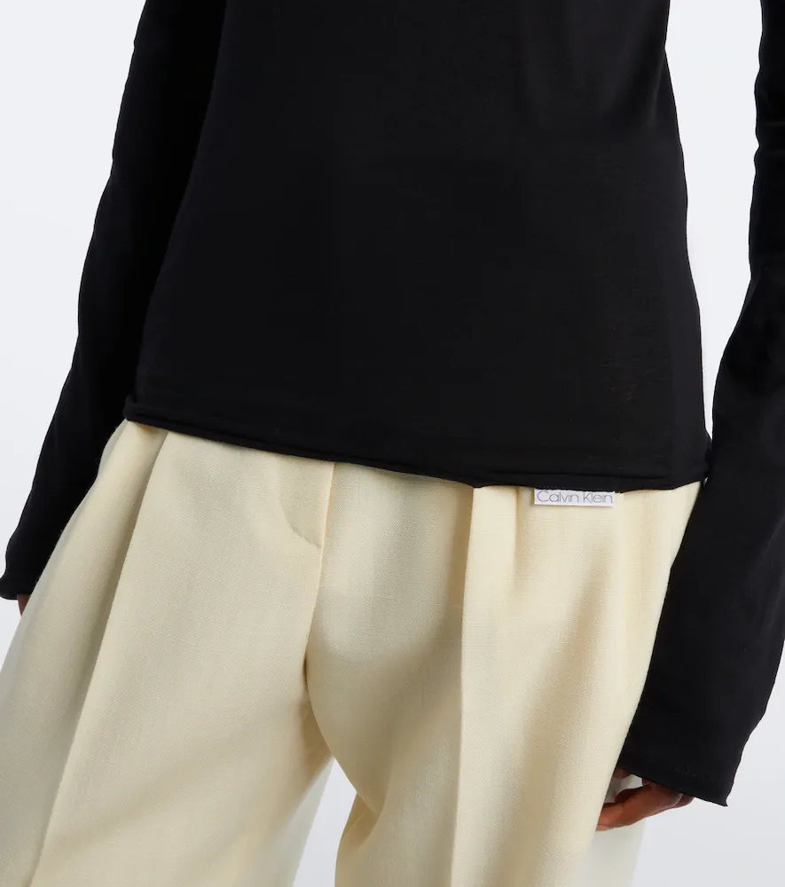 Calvin Klein Collection Gardénia cotton jersey T-shirt | Thumbnail 5 Calvin Klein Collection Gardénia cotton jersey T-shirt | Thumbnail 5