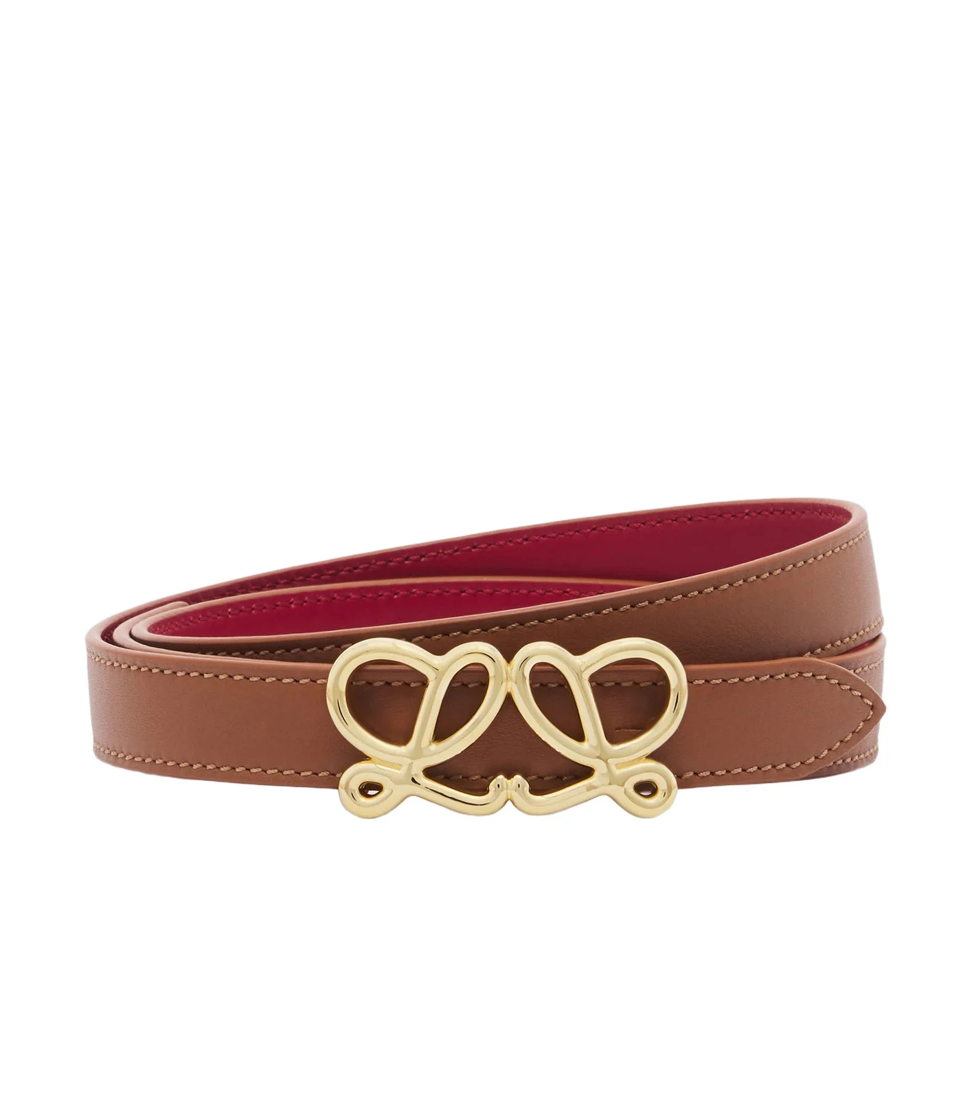 Double L reversible leather belt