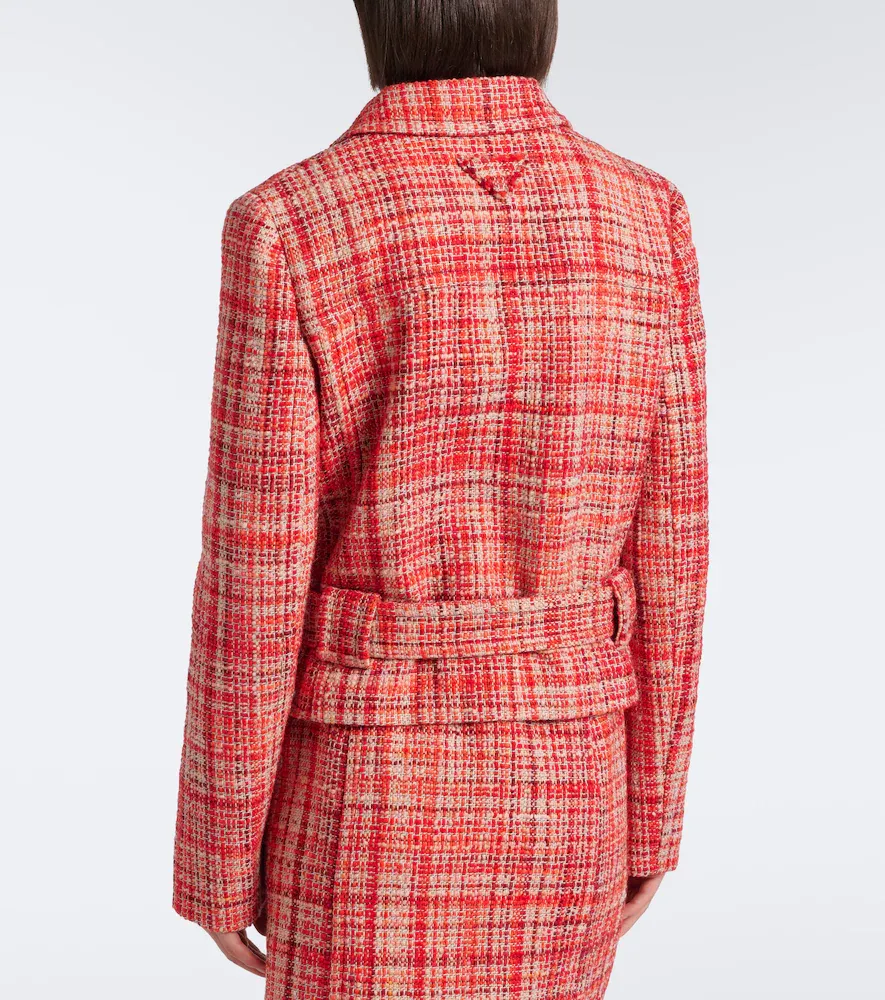 Prada Wool, cotton, and silk tweed jacket | Thumbnail 2