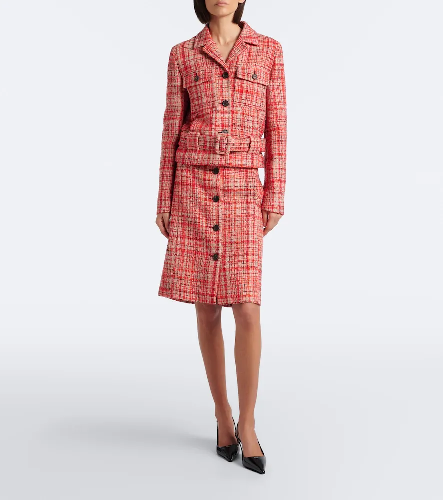 Prada Wool, cotton, and silk tweed jacket | Thumbnail 3