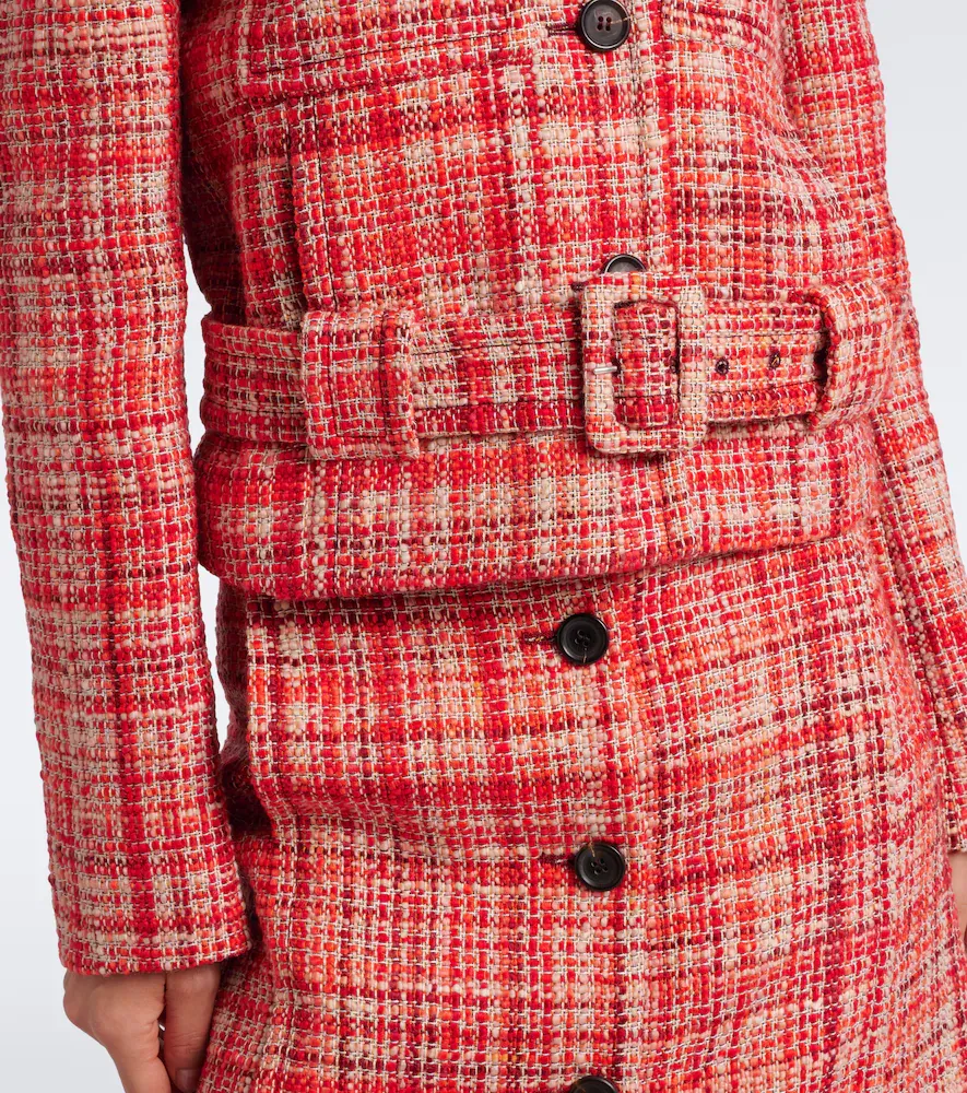 Prada Wool, cotton, and silk tweed jacket | Thumbnail 4