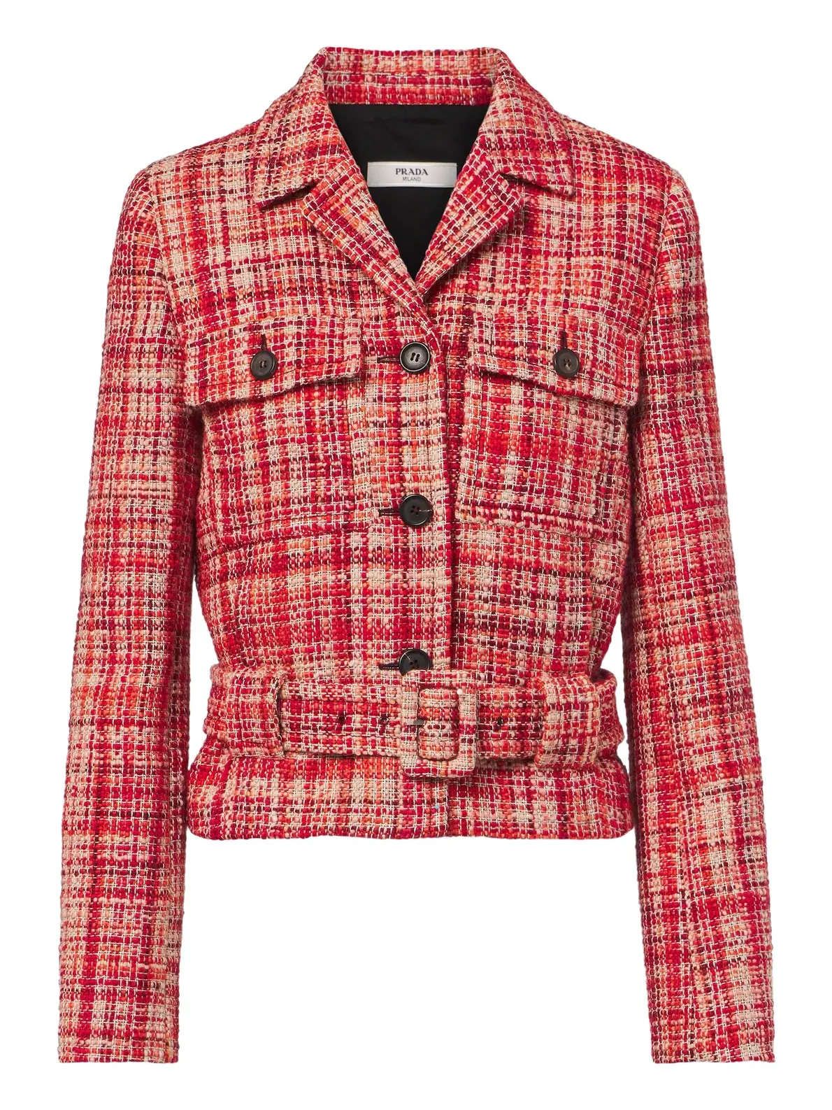 Wool, cotton, and silk tweed jacket