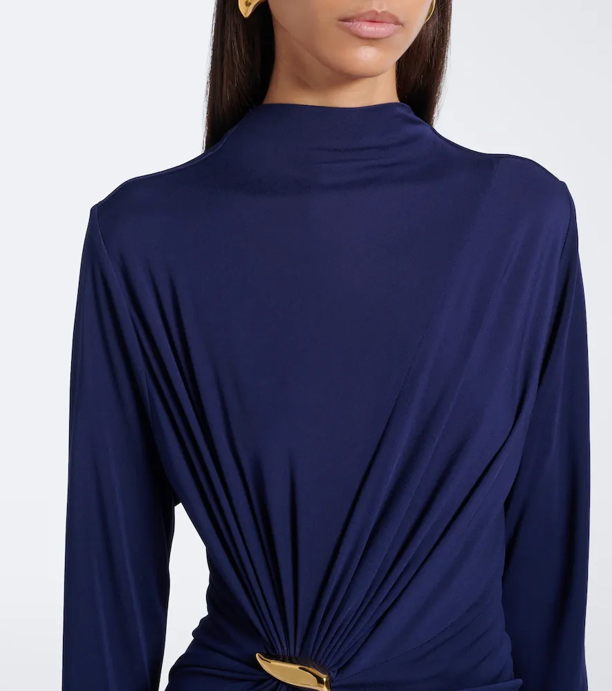 Bottega Veneta Asymmetric gathered jersey gown | Thumbnail 4 Bottega Veneta Asymmetric gathered jersey gown | Thumbnail 4