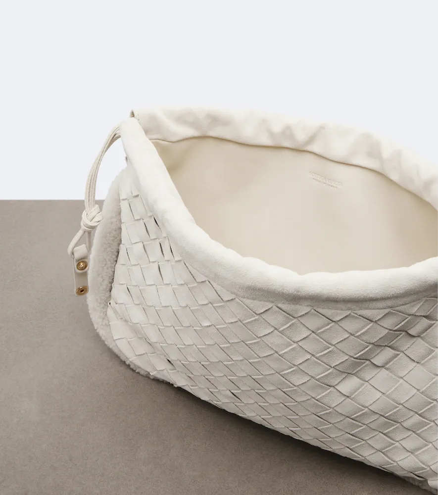 Bottega Veneta Dustbag Small shearling-trimmed suede pouch | Thumbnail 2 Bottega Veneta Dustbag Small shearling-trimmed suede pouch | Thumbnail 2