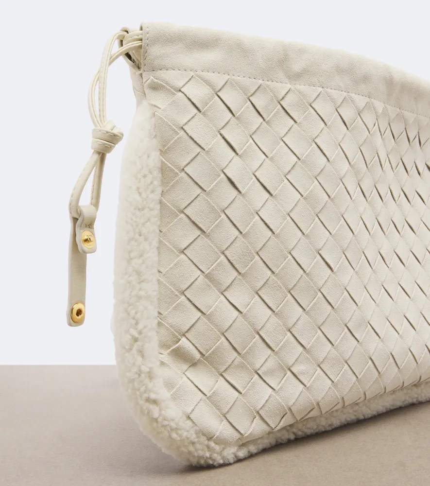 Bottega Veneta Dustbag Small shearling-trimmed suede pouch | Thumbnail 3 Bottega Veneta Dustbag Small shearling-trimmed suede pouch | Thumbnail 3