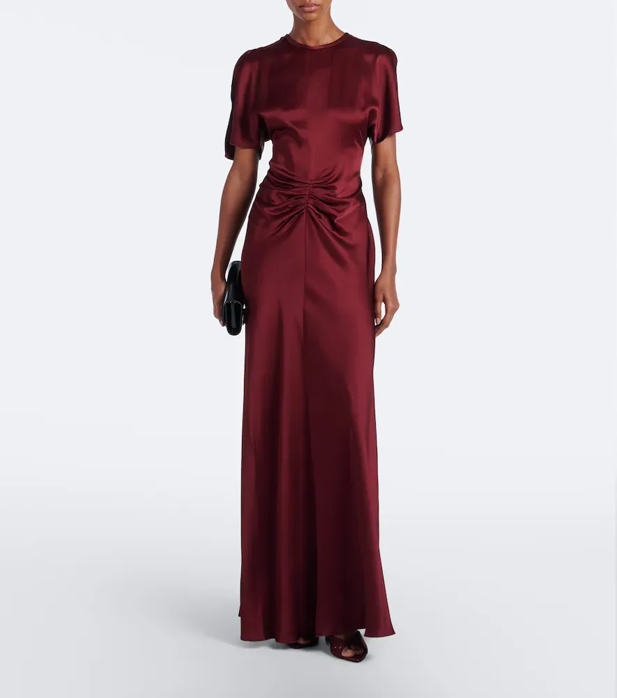 Victoria Beckham Isabella gathered crêpe satin gown | Thumbnail 3