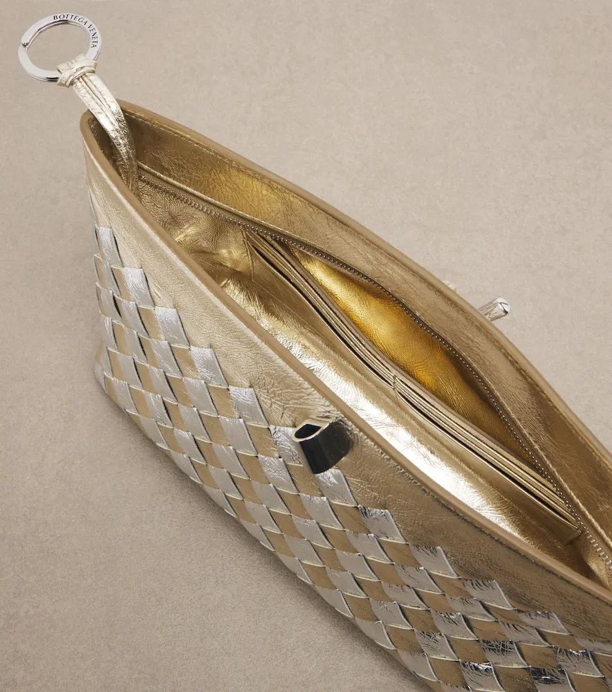 Bottega Veneta Andiamo Intrecciato metallic leather clutch | Thumbnail 2 Bottega Veneta Andiamo Intrecciato metallic leather clutch | Thumbnail 2