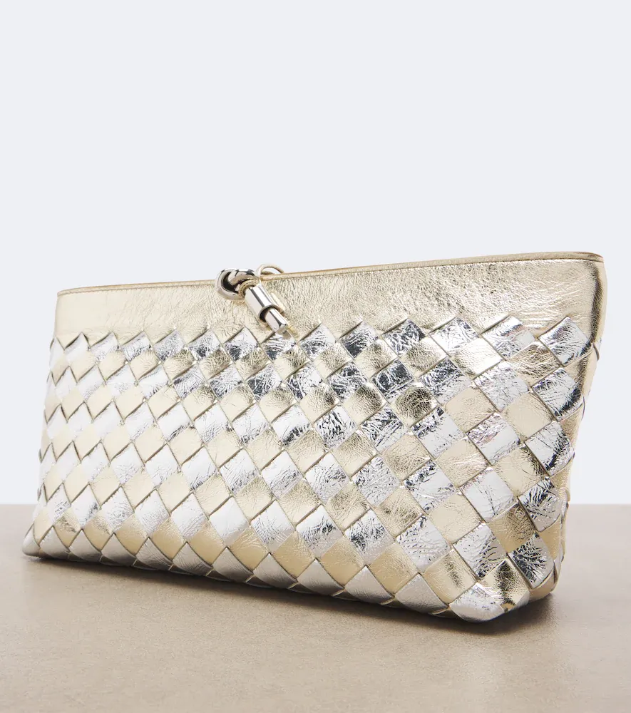 Bottega Veneta Andiamo Intrecciato metallic leather clutch | Thumbnail 4 Bottega Veneta Andiamo Intrecciato metallic leather clutch | Thumbnail 4