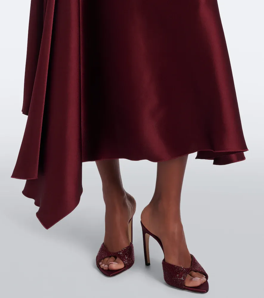 Victoria Beckham Posy asymmetric crêpe satin midi dress | Thumbnail 5 Victoria Beckham Posy asymmetric crêpe satin midi dress | Thumbnail 5