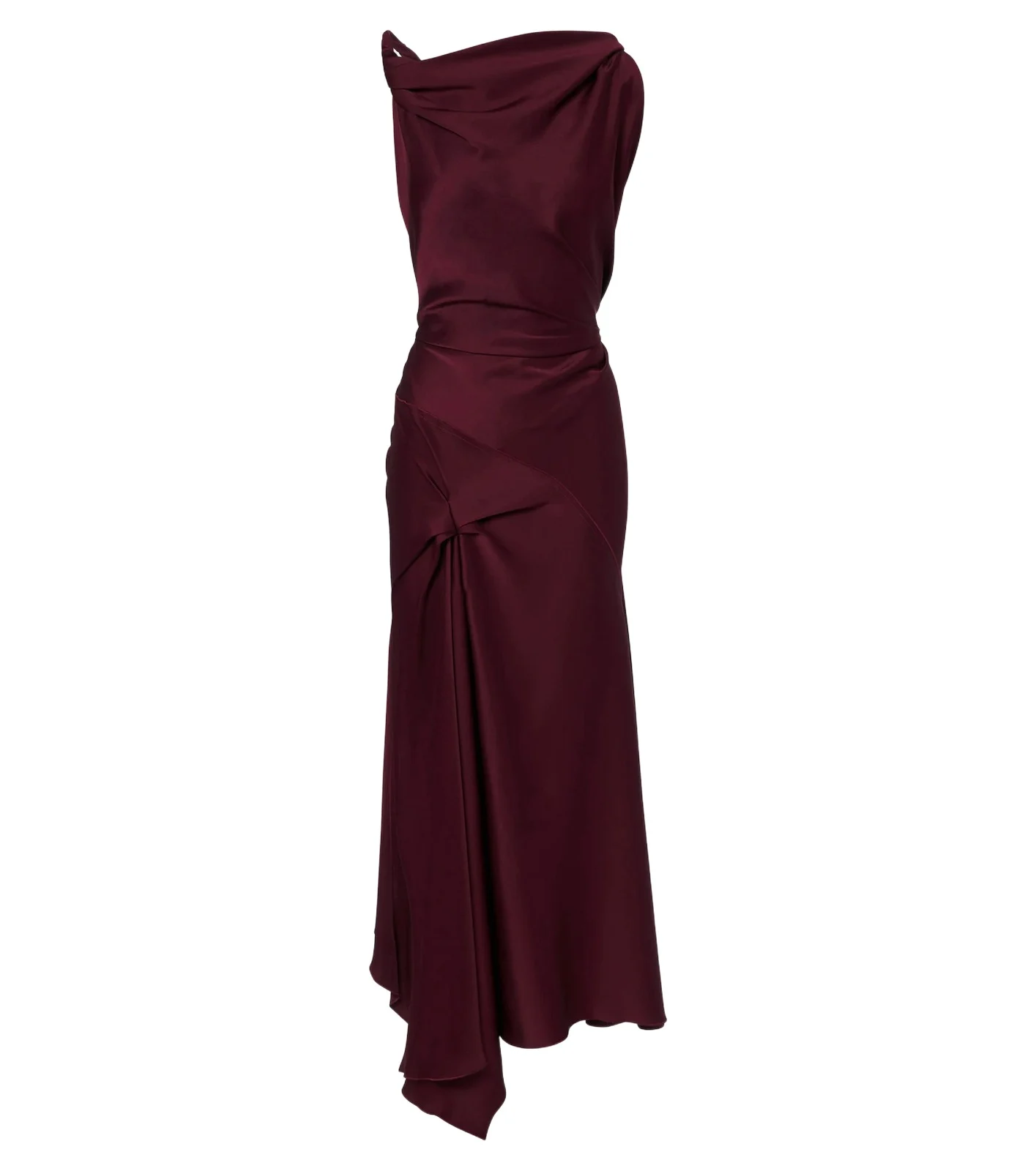 Victoria Beckham Posy asymmetric crêpe satin midi dress