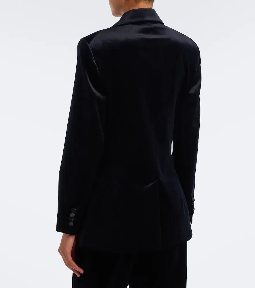 Victoria Beckham Camilla cotton-blend velvet tuxedo jacket | Thumbnail 4