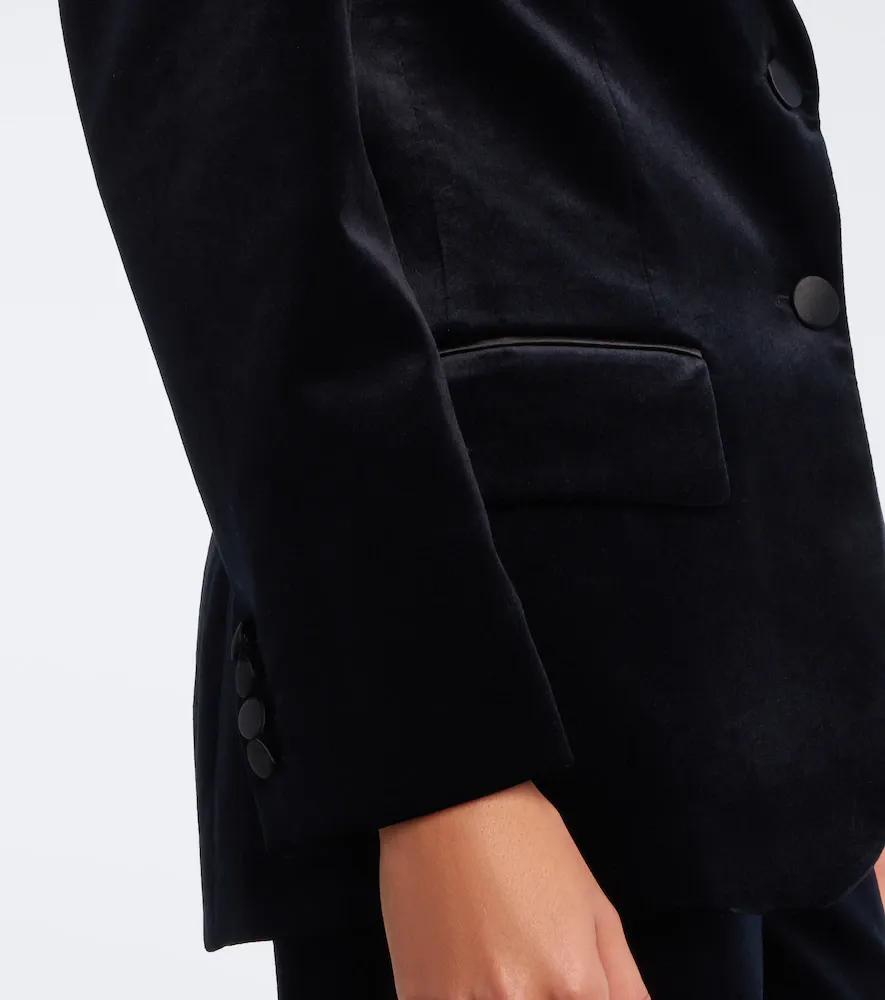 Victoria Beckham Camilla cotton-blend velvet tuxedo jacket | Thumbnail 5