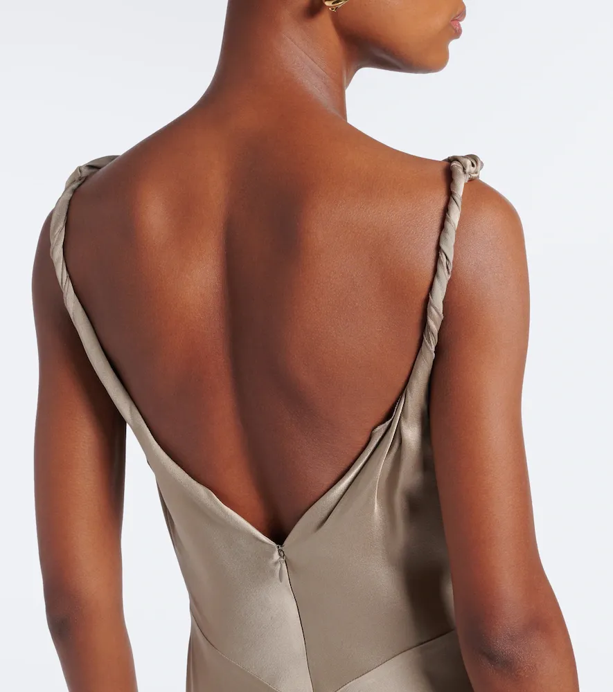 Victoria Beckham Posy asymmetric crêpe satin gown | Thumbnail 7