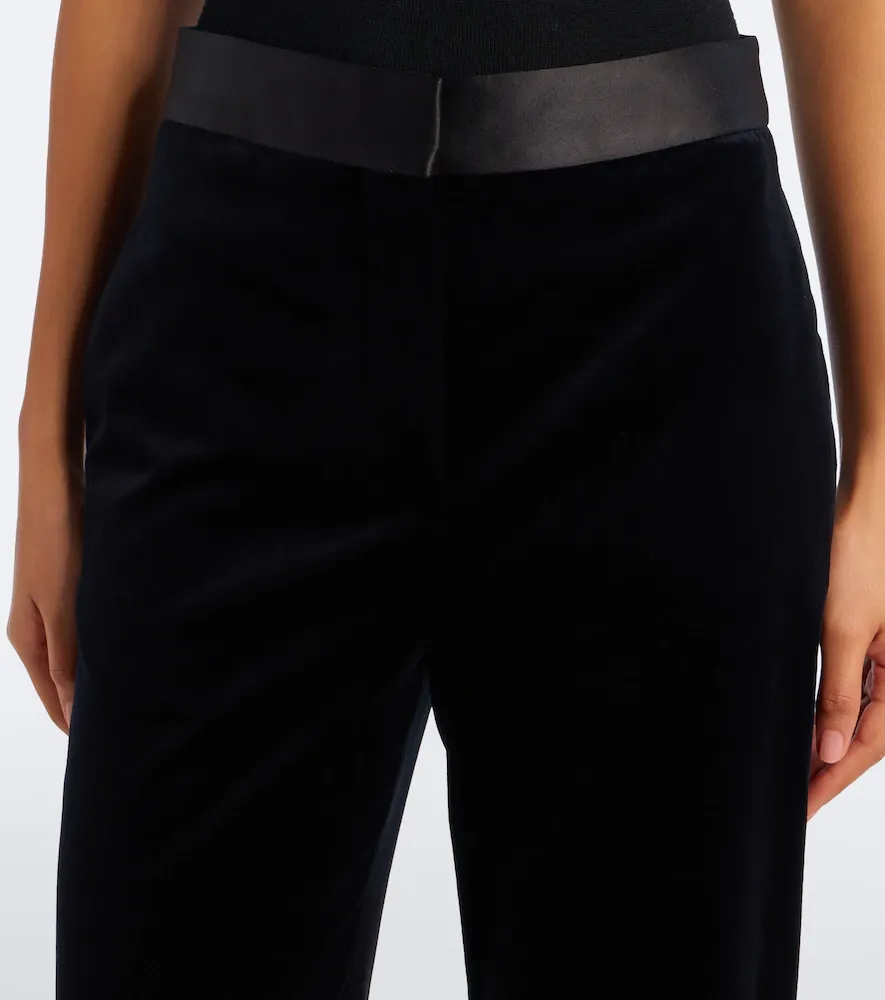 Victoria Beckham Alina cotton-blend velvet flared pants | Thumbnail 4