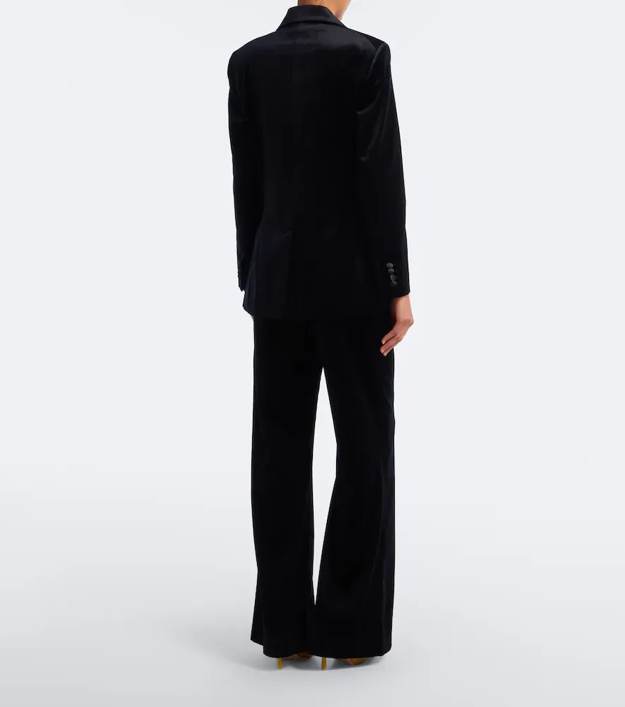 Victoria Beckham Alina cotton-blend velvet flared pants | Thumbnail 5