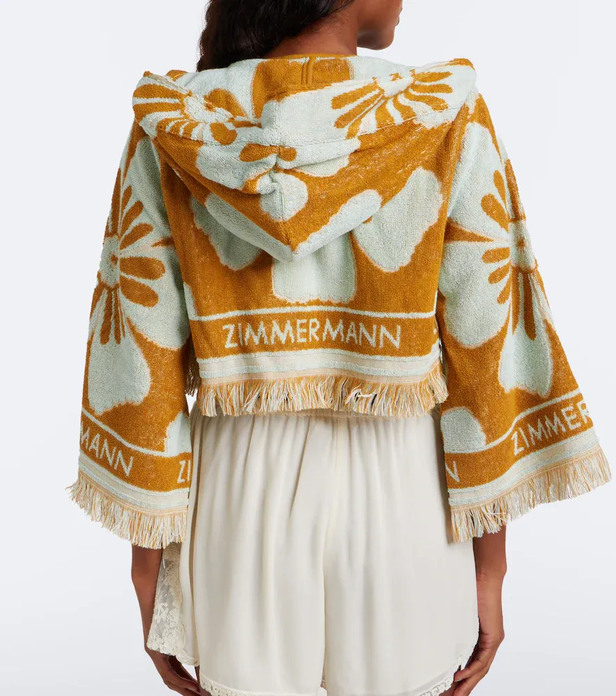 Zimmermann Fairlight floral cropped terry hoodie | Thumbnail 3 Zimmermann Fairlight floral cropped terry hoodie | Thumbnail 3