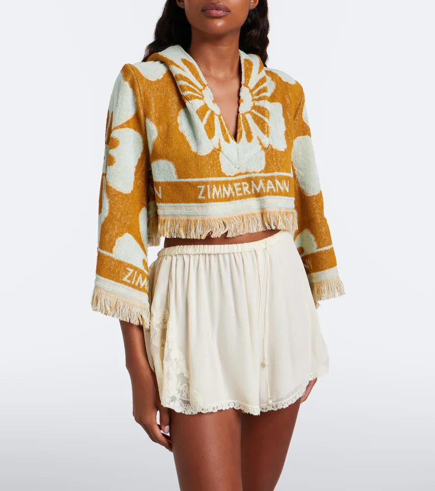 Zimmermann Fairlight floral cropped terry hoodie | Thumbnail 4 Zimmermann Fairlight floral cropped terry hoodie | Thumbnail 4