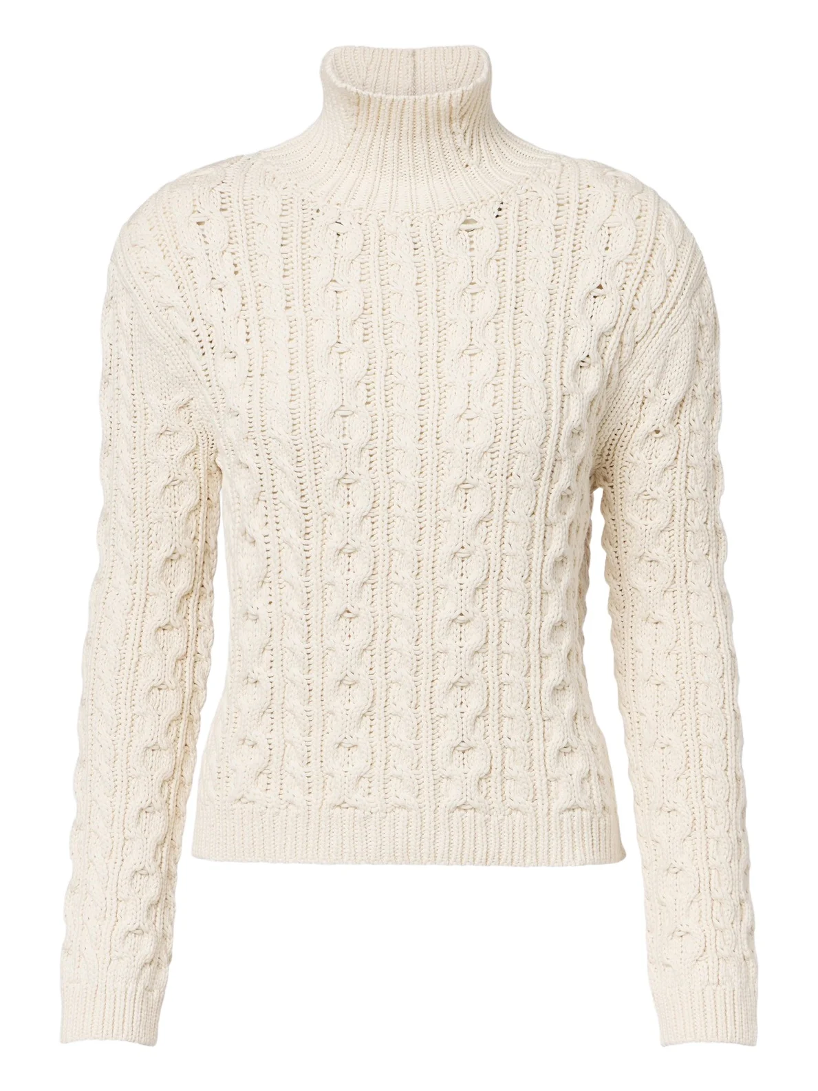 Róhe Cable-knit cotton-blend turtleneck sweater Róhe Cable-knit cotton-blend turtleneck sweater
