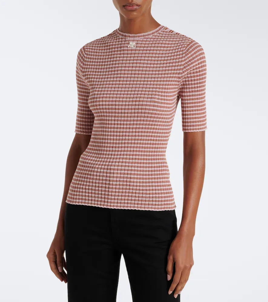 Courrèges Courrèges Striped cotton-blend T-shirt | Thumbnail 2