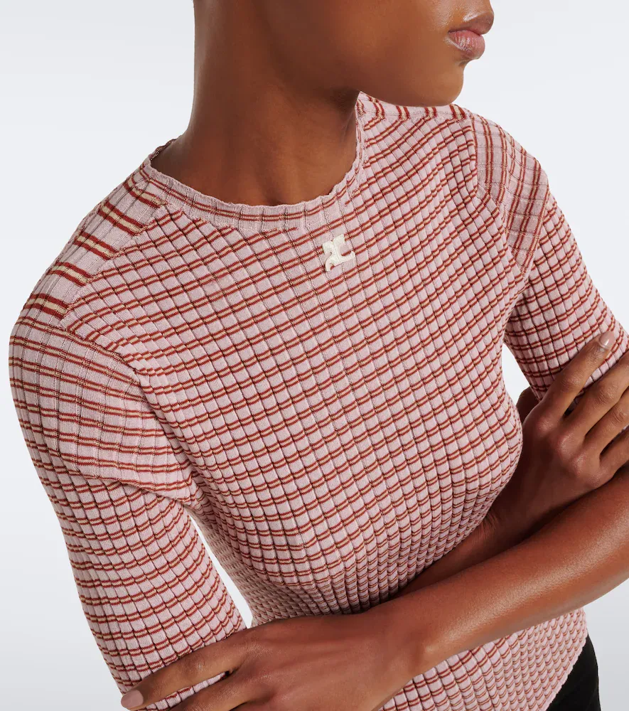 Courrèges Courrèges Striped cotton-blend T-shirt | Thumbnail 3
