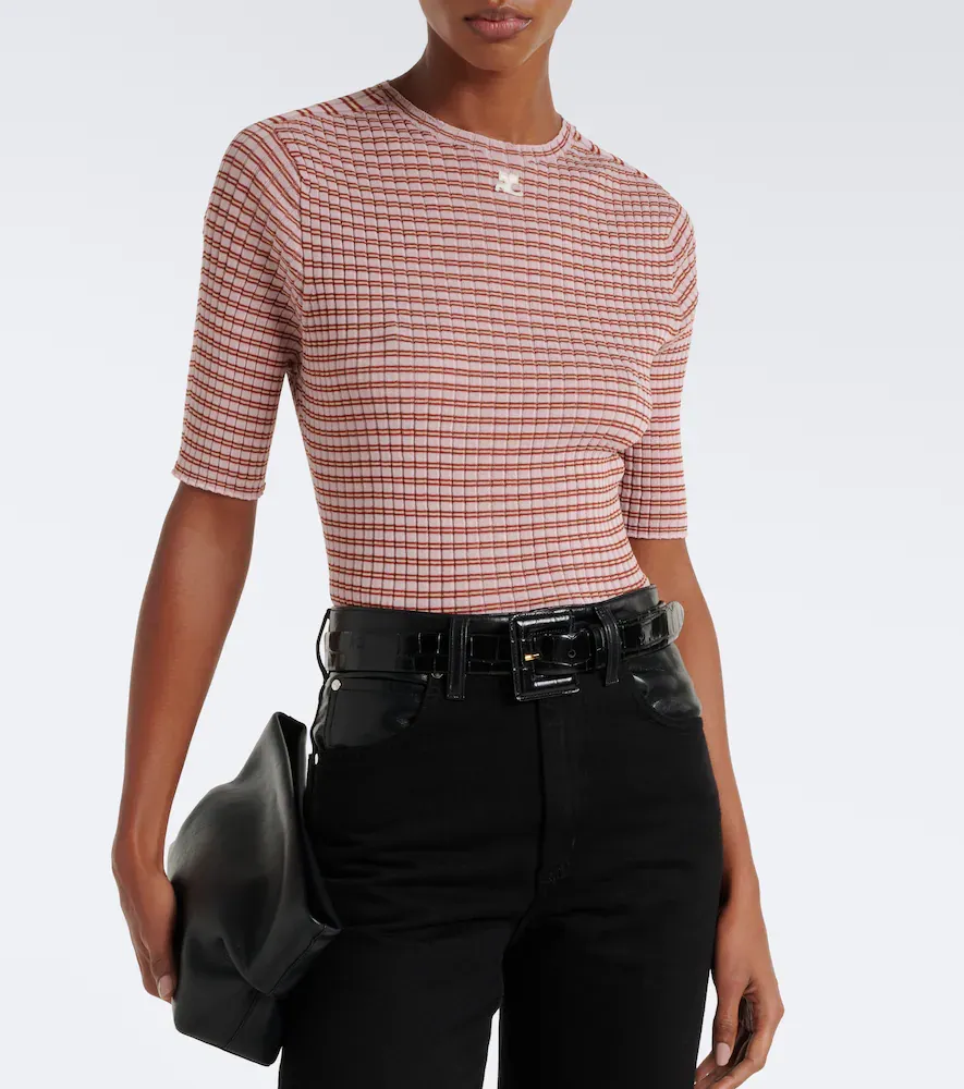 Courrèges Courrèges Striped cotton-blend T-shirt | Thumbnail 5