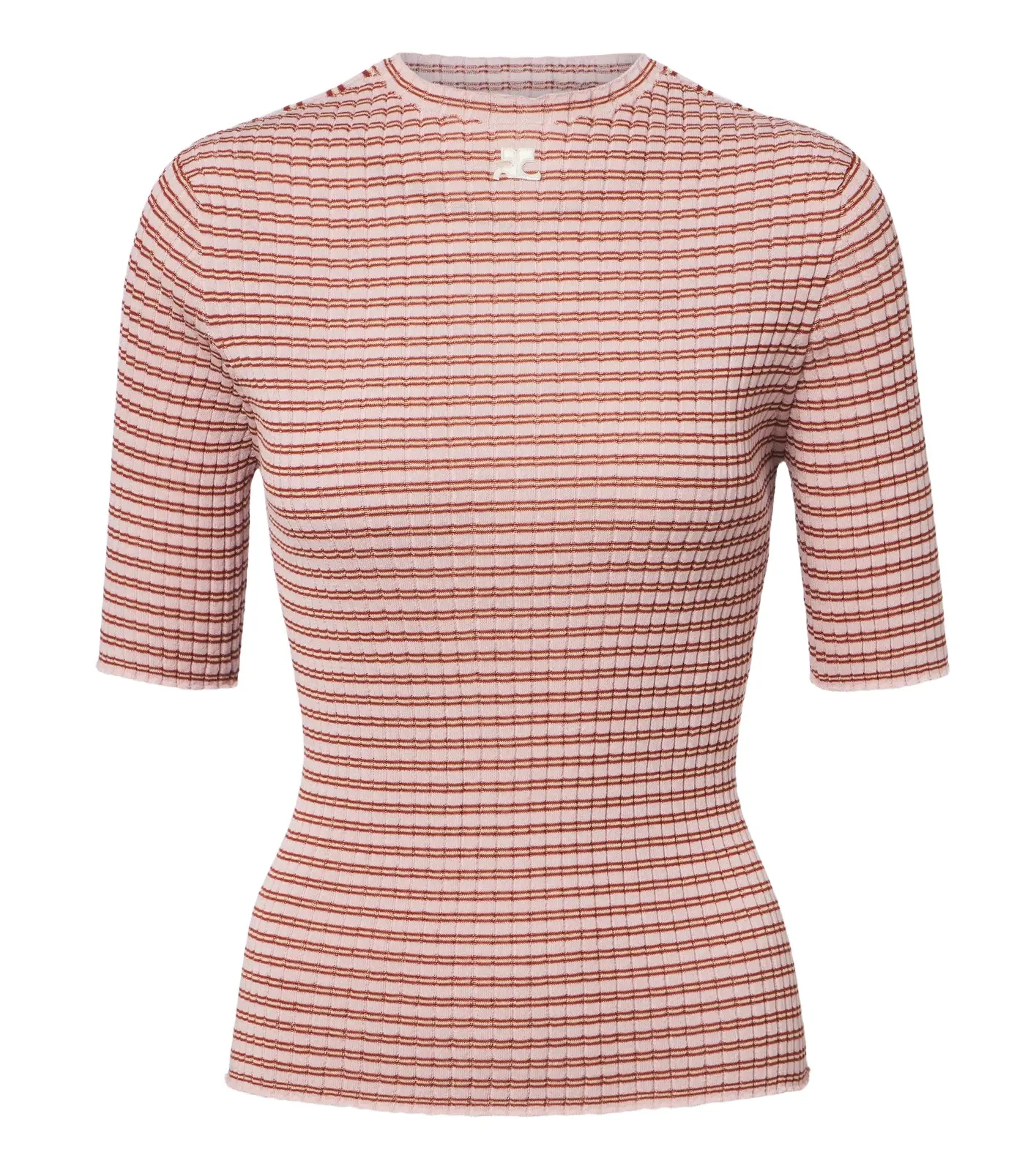 Courrèges Striped cotton-blend T-shirt