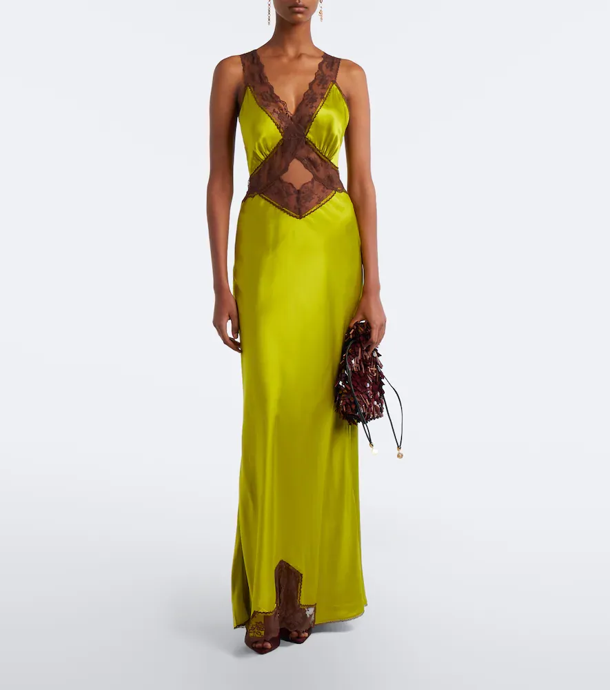 SIR. Aries cut-out lace-trimmed silk slip dress | Thumbnail 3