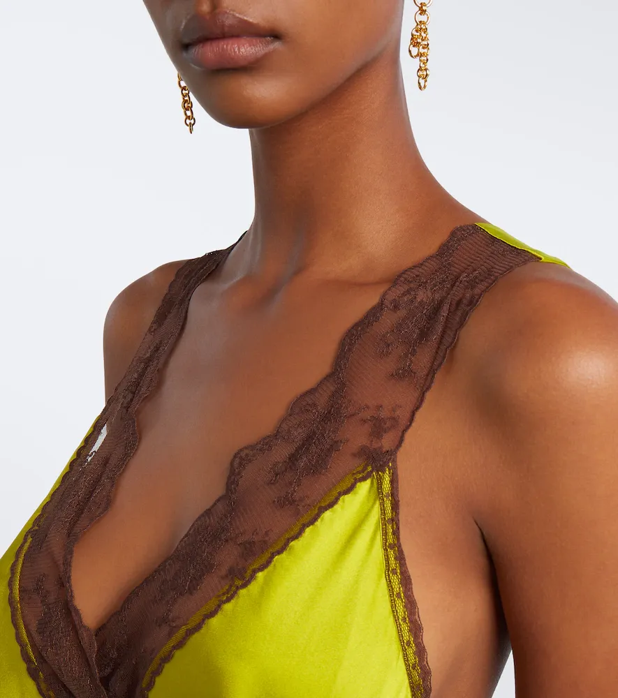 SIR. Aries cut-out lace-trimmed silk slip dress | Thumbnail 6