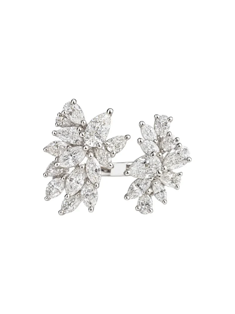 2.78ct Diamond 18K Gold Open Leave Cluster Ring 2.78ct Diamond 18K Gold Open Leave Cluster Ring