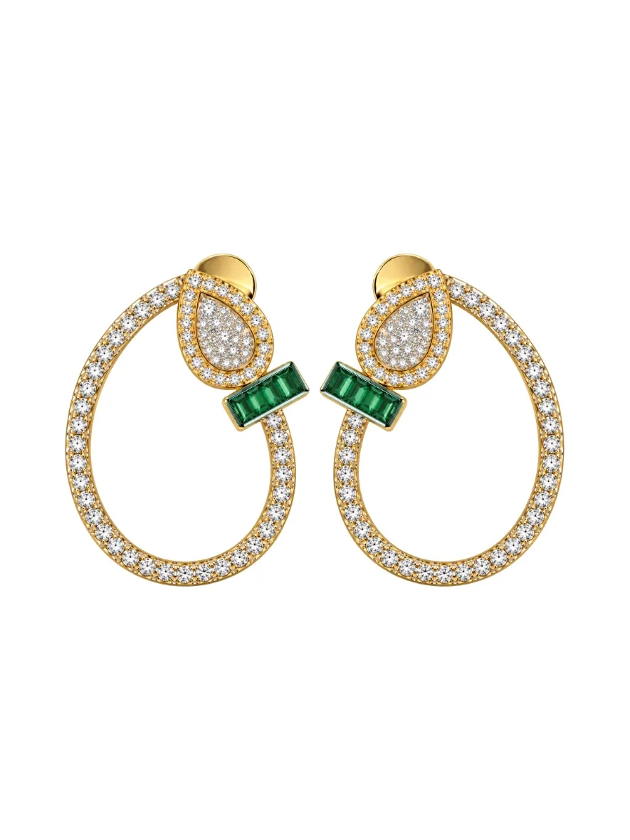 2.93ct Diamond Onyx 18K Gold Snake Earrings 2.93ct Diamond Onyx 18K Gold Snake Earrings