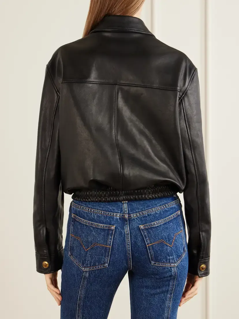 Versace Medusa-embellished Leather Blouson Jacket | Thumbnail 3 Versace Medusa-embellished Leather Blouson Jacket | Thumbnail 3