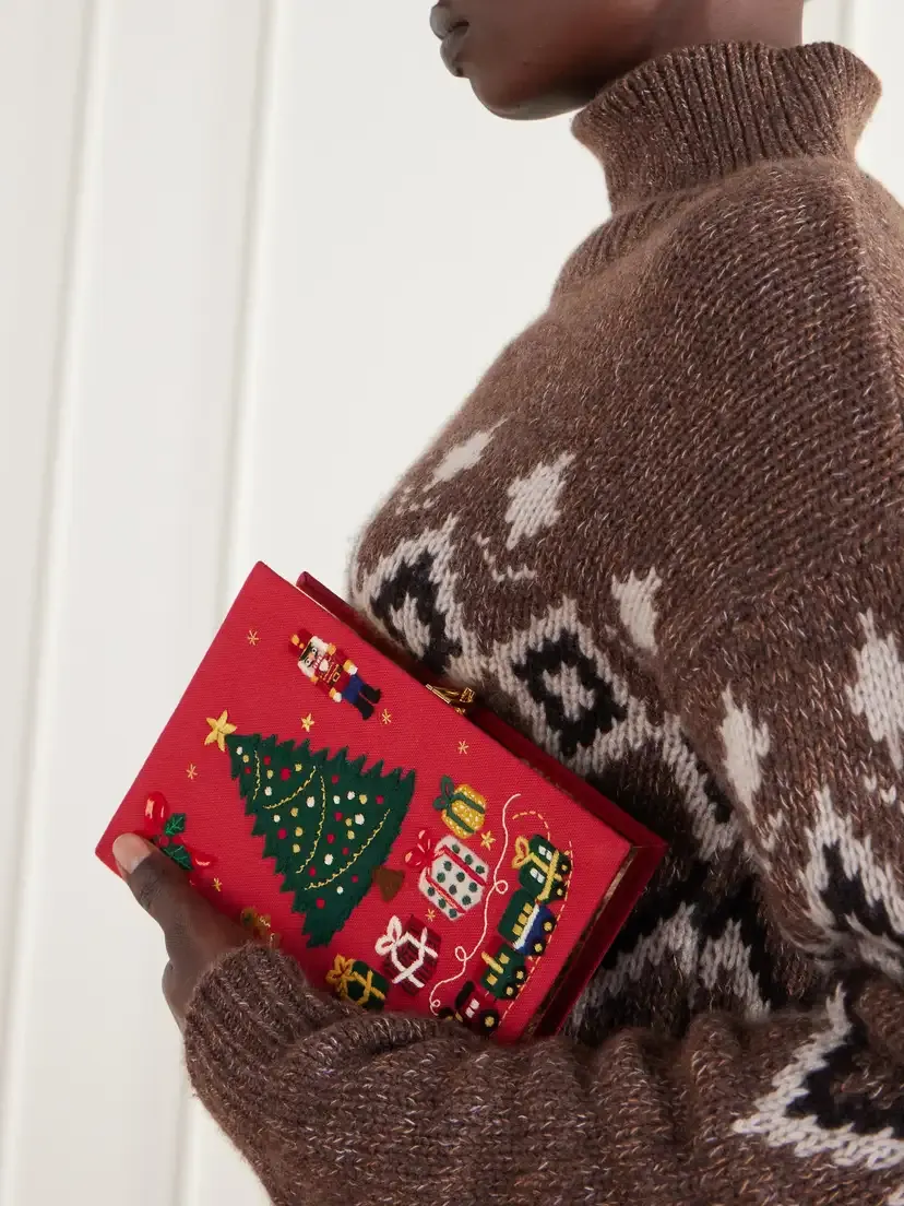 Olympia Le-Tan Christmas Holidays Embroidered Canvas Clutch | Thumbnail 2 Olympia Le-Tan Christmas Holidays Embroidered Canvas Clutch | Thumbnail 2