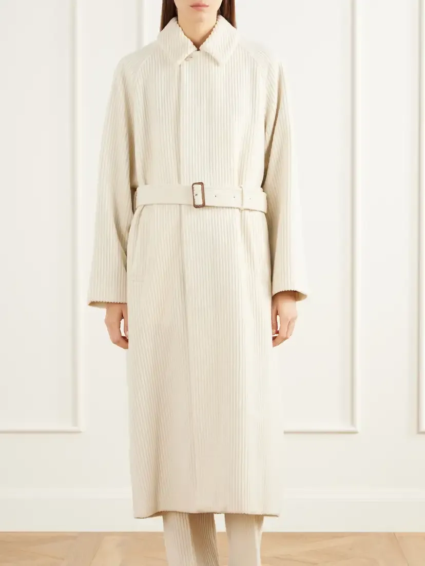 Auralee Belted Wool And Cashmere-blend Corduroy Coat | Thumbnail 3 Auralee Belted Wool And Cashmere-blend Corduroy Coat | Thumbnail 3